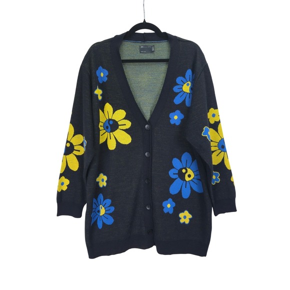 ASOS Design Curve Floral Womens Cardigan US 14 Oversized‎ Whimsy Yin Yang Floral - Picture 1 of 6